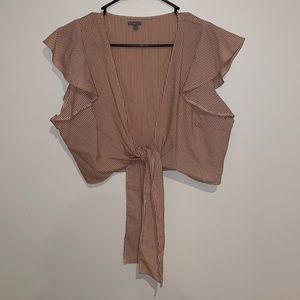 Charlotte Russe Orange & White Striped Shirt with Tie Front - Add on ONLY